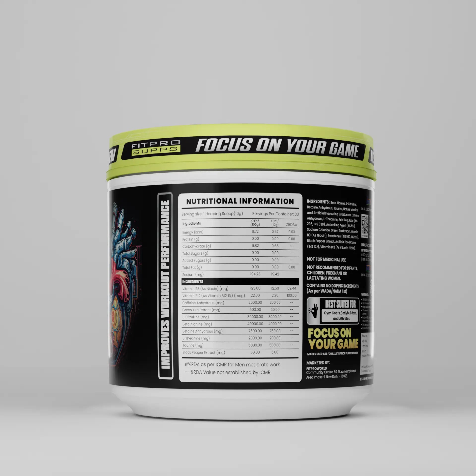 Fitprosupps V12 Turbo Pre Workout For Athlete by Athlete